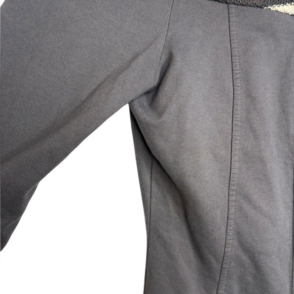 Prana Rowen Gray Woven Striped Button Front Fleece Longline Trench Jacket - Picture 4 of 9